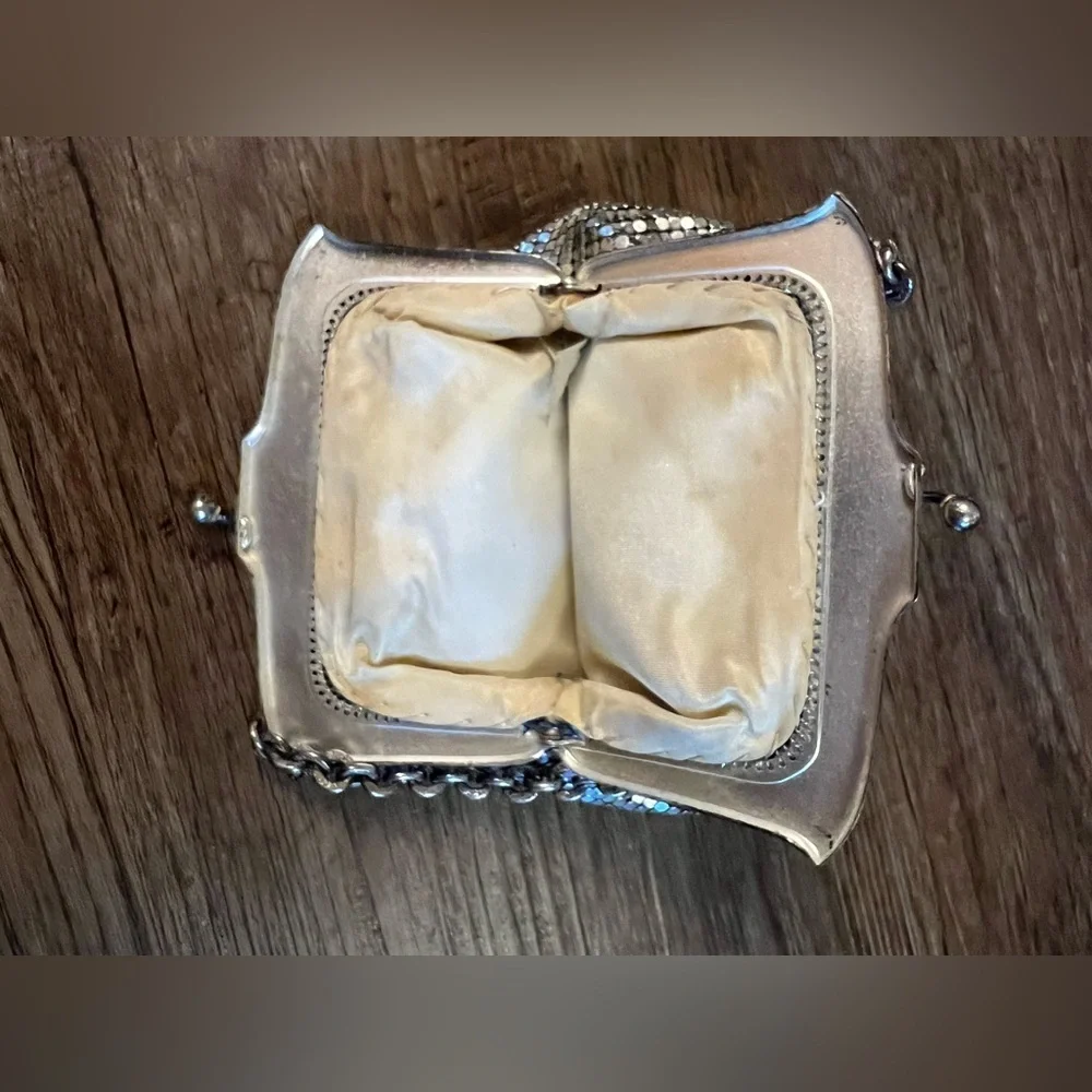 Whiting and Davis Chain Mesh Purse Vintage‎ Silver Small 40’s Castle Core - Picture 4 of 8